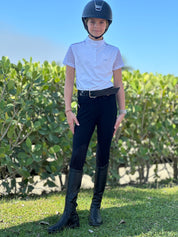 Tailored Sportsman Girls Boot Sock Breeches: Tech Light Fabric with Silicone Patches