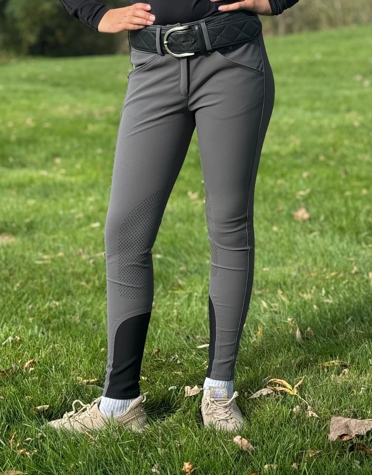 Tailored Sportsman Girls Boot Sock Breeches: Tech Light Fabric with Silicone Patches