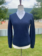 Kinross Cashmere Thermal Piped V-Neck Sweater