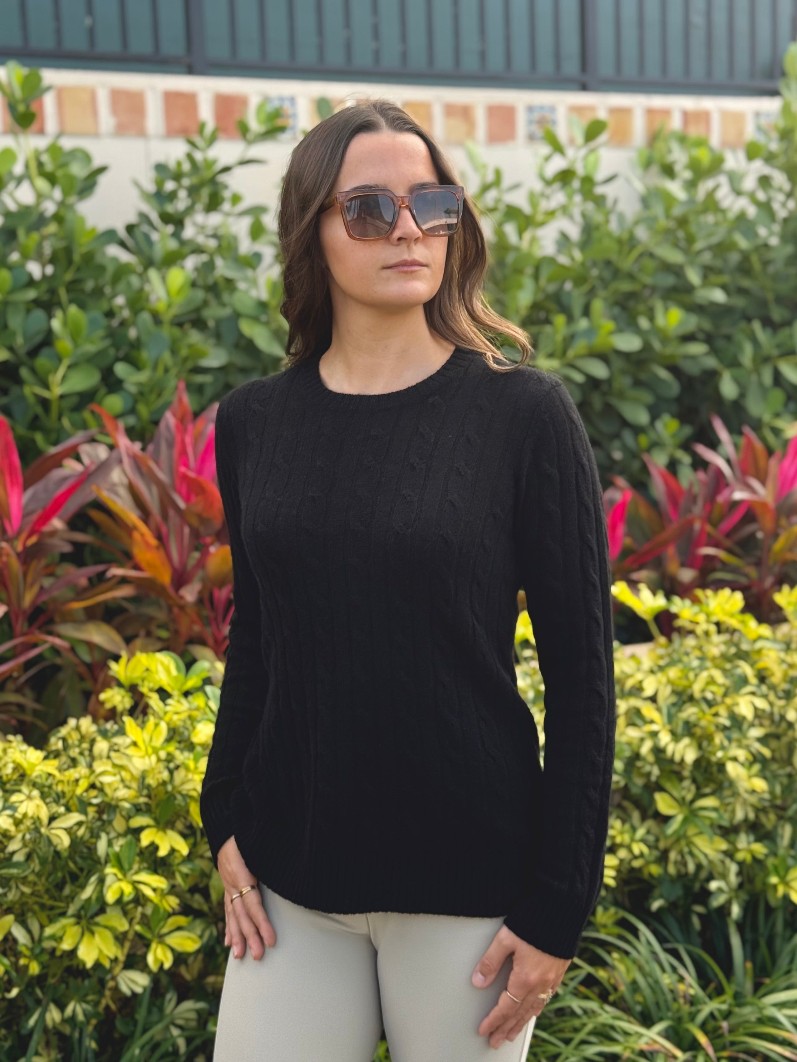 Alashan Cashmere Breezy Cable Knit Sweater