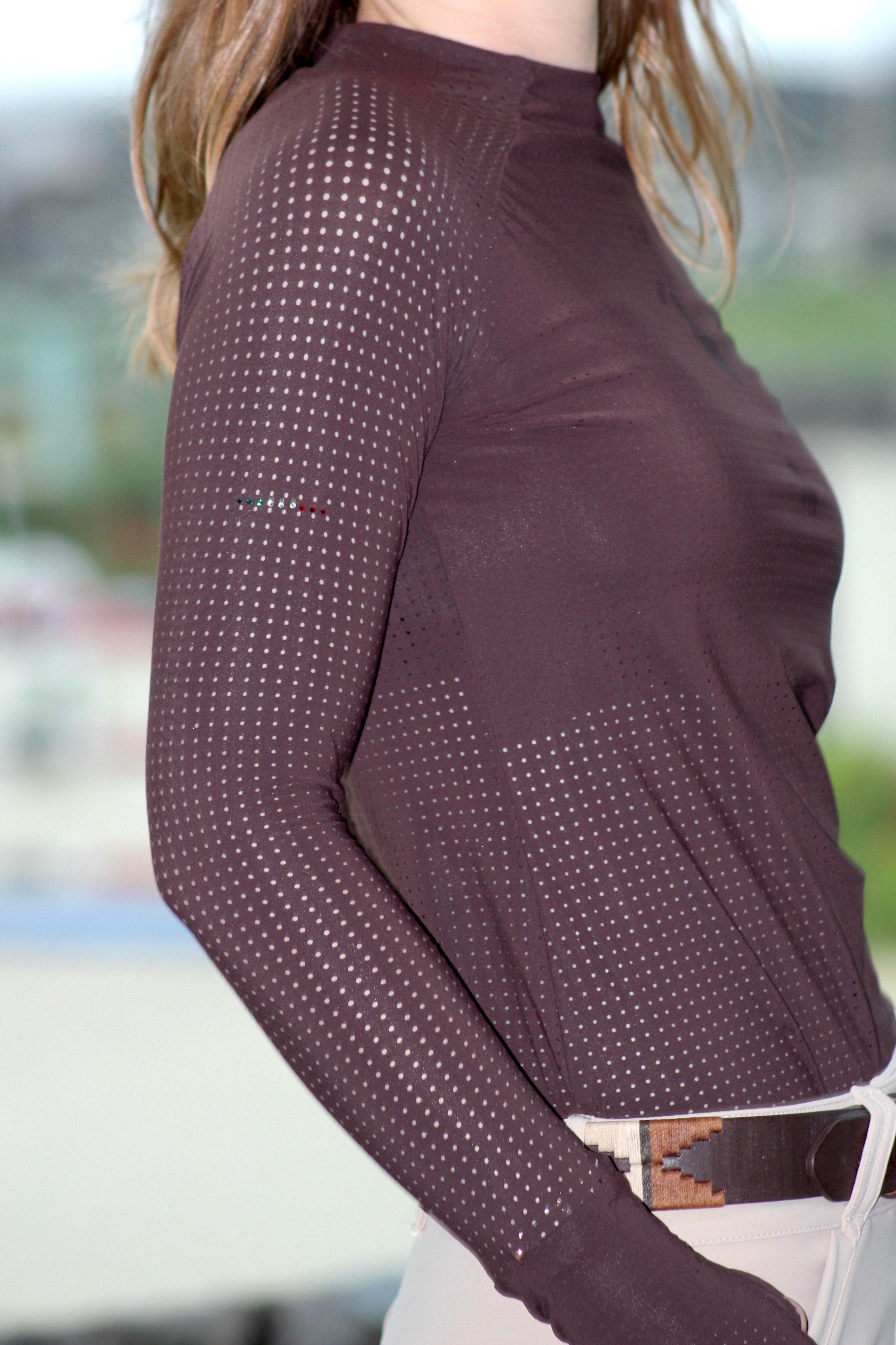 For Horses Willa Silky Air Perforated Mock Neck Shirt