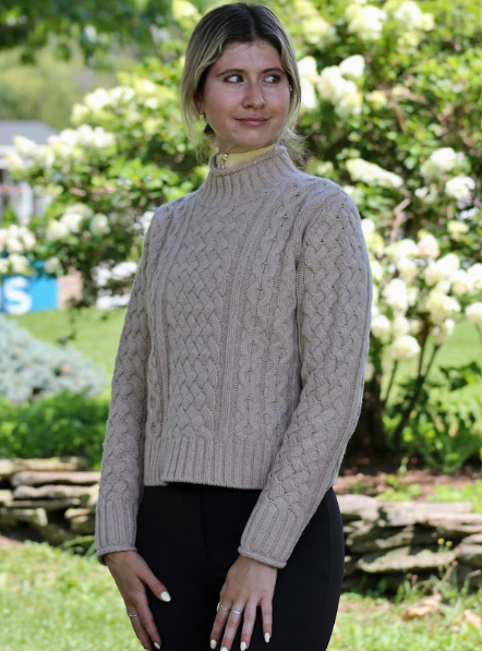 Alashan Merino Sonia Chunky Cable Mock Neck Sweater