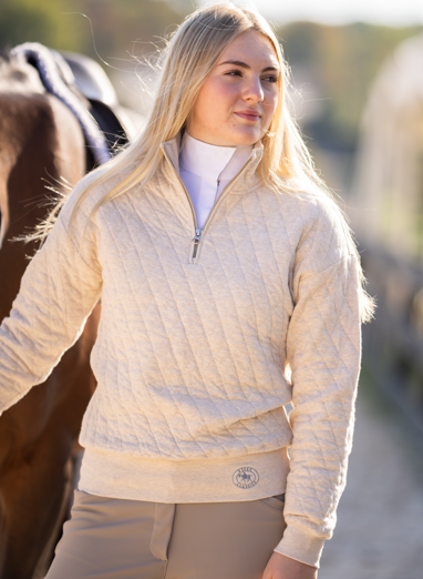 Essex Classics Quilted Quarter Zip Sweater