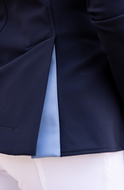 For Horses Cristina Show coat with contrast collar: navy with blue