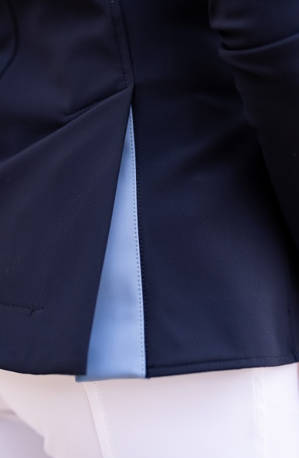 For Horses Cristina Show coat with contrast collar: navy with blue