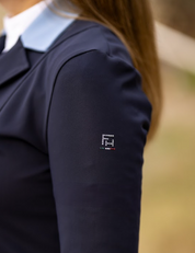 For Horses Cristina Show coat with contrast collar: navy with blue