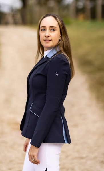 For Horses Cristina Show coat with contrast collar: navy with blue