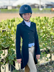 For Horses Lula Girls Shadbelly: Black with Blue Trim