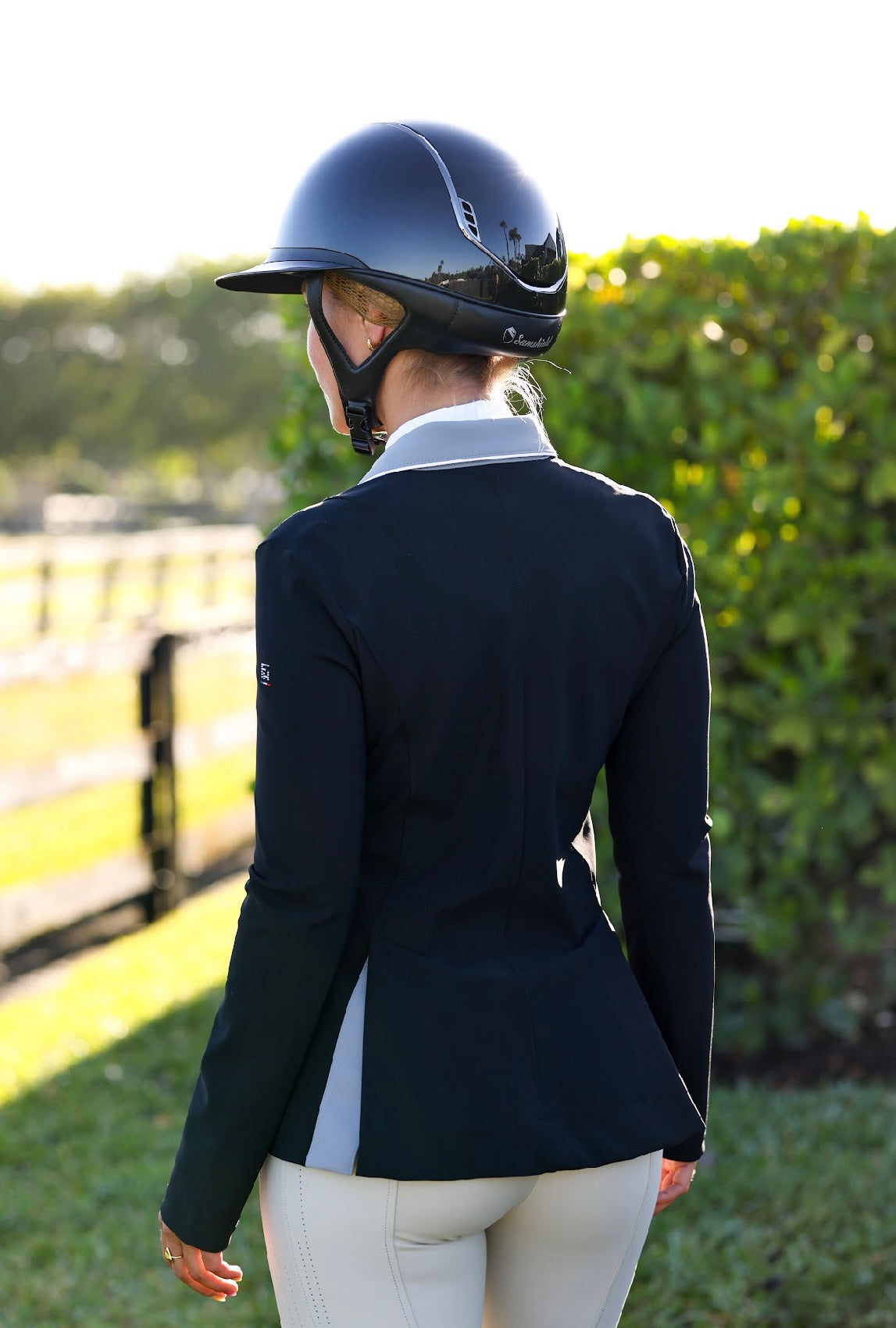 For Horses Cristina Show coat with contrast collar: black with grey