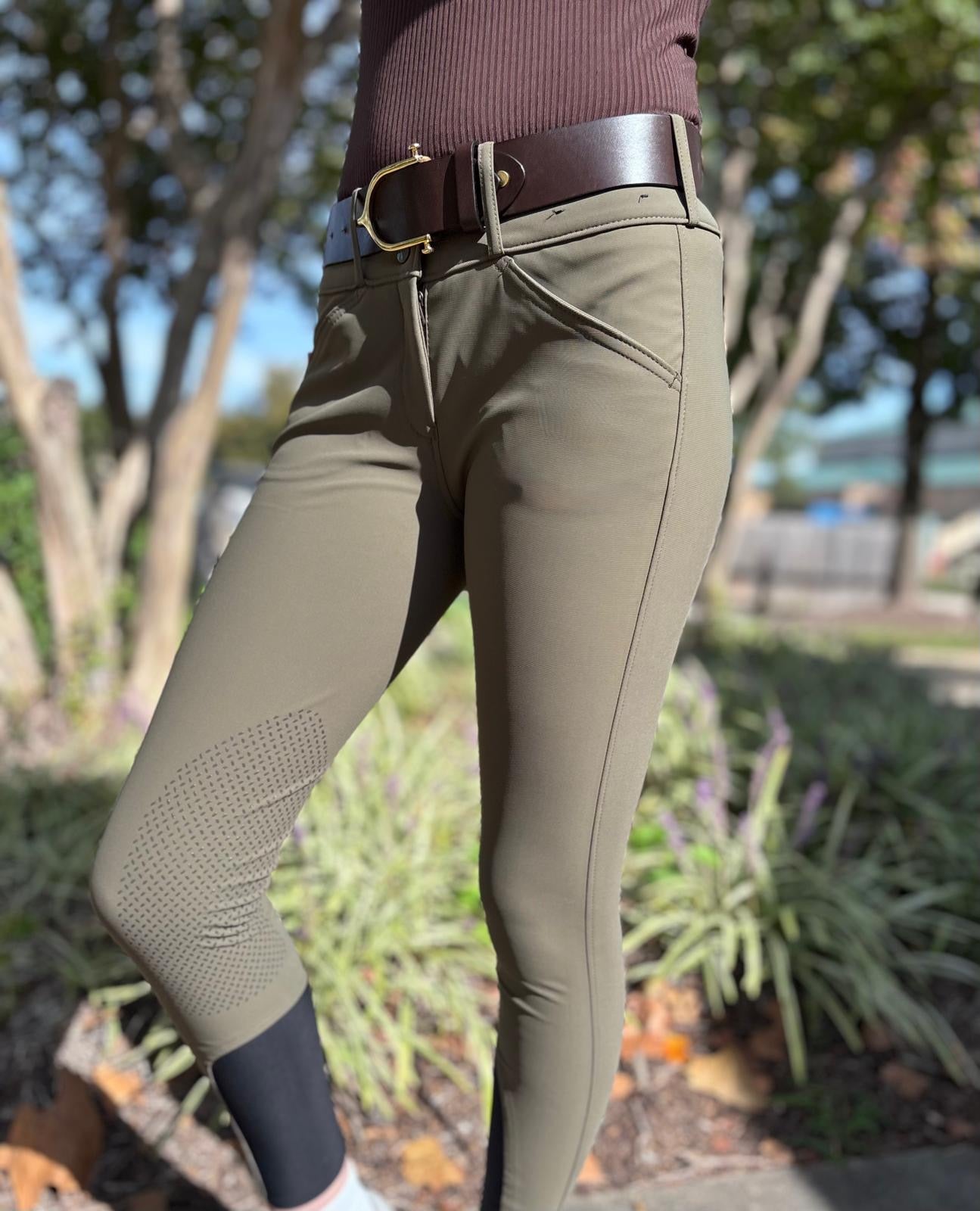 Tailored Sportsman Girls Boot Sock Breeches: Tech Light Fabric with Silicone Patches