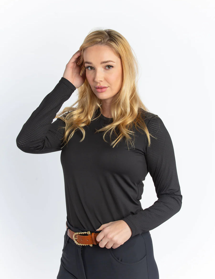 Hannah Childs Perforated Long Sleeve Tech Tee