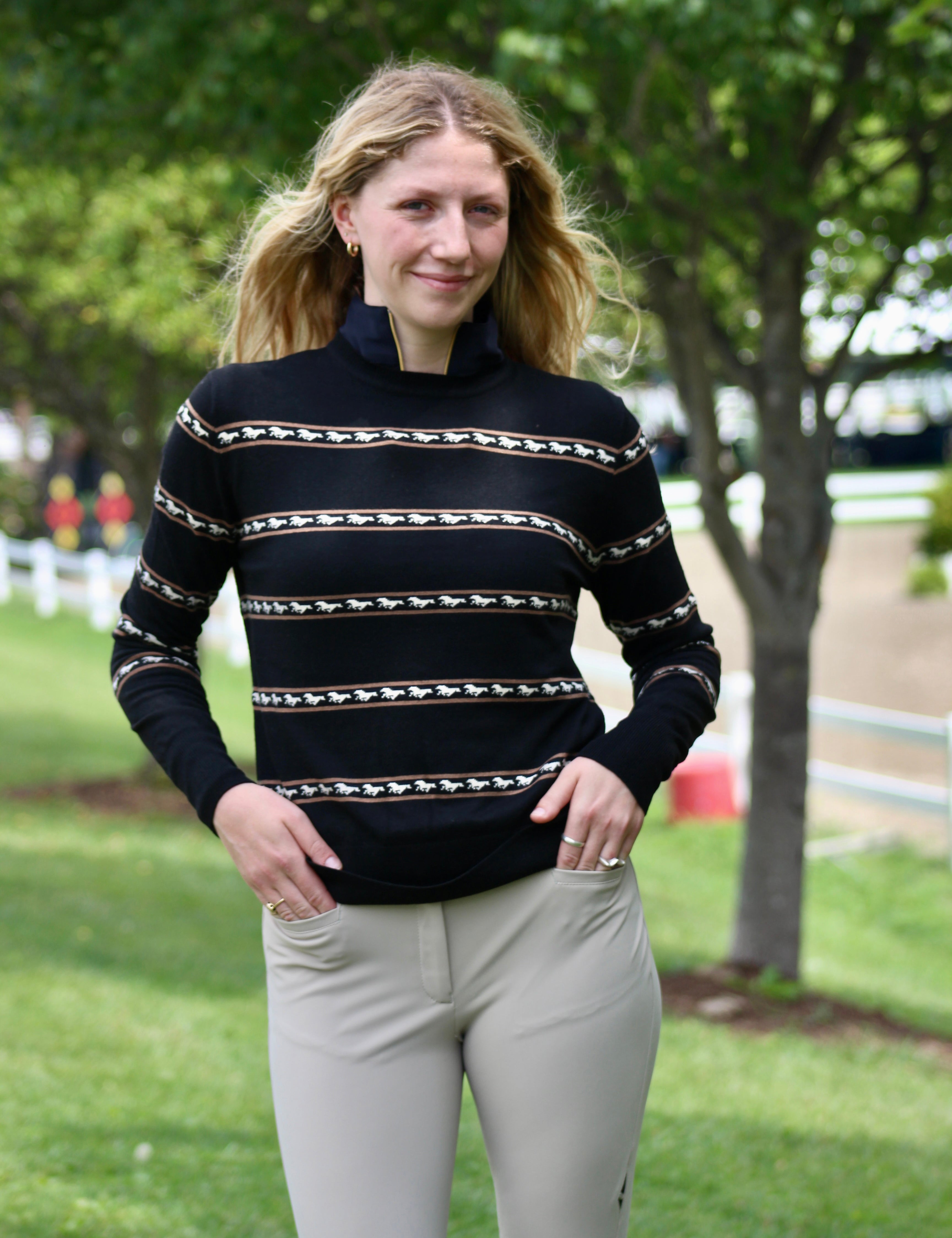 Hannah Childs Adi Running Horse Crew Sweater