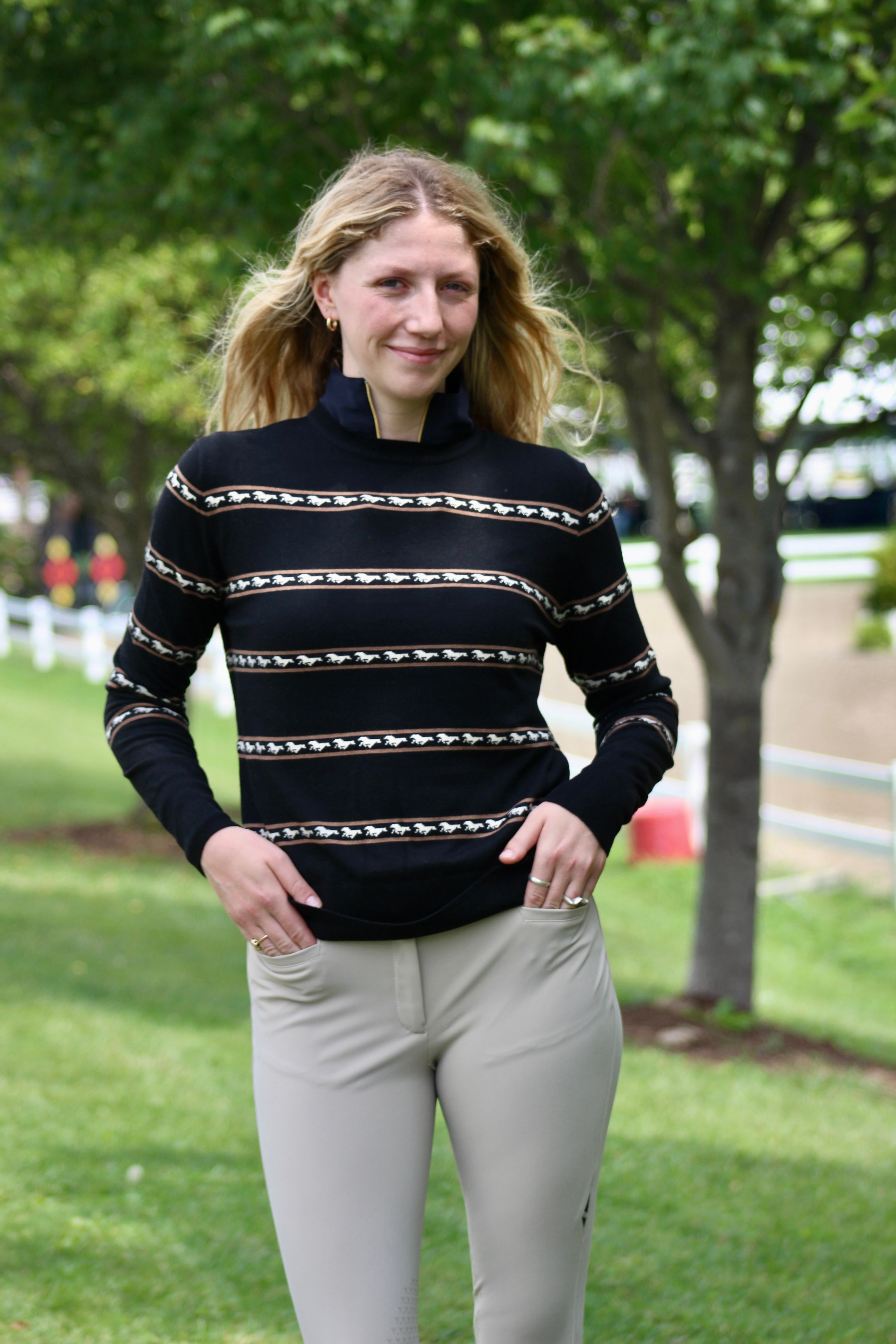Hannah Childs Adi Running Horse Crew Sweater