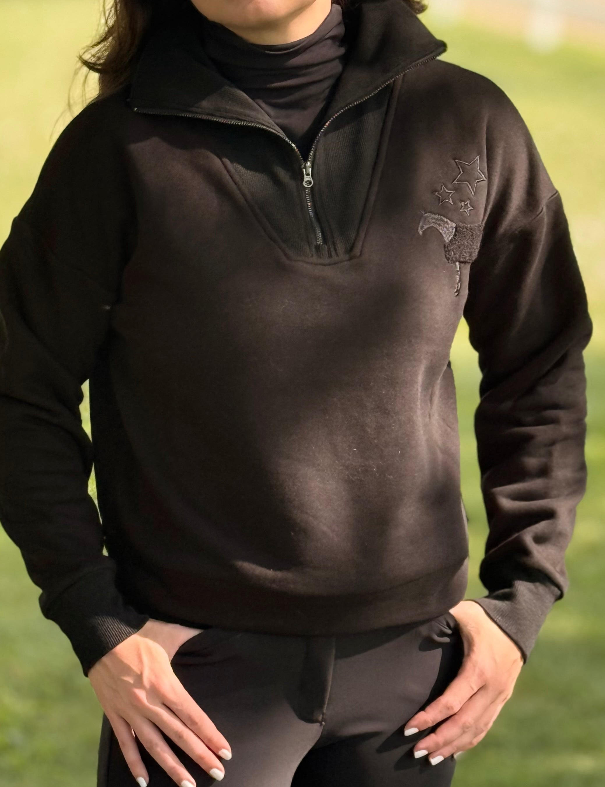 Hannah Childs Charlie Quarter Zip with Embroidery