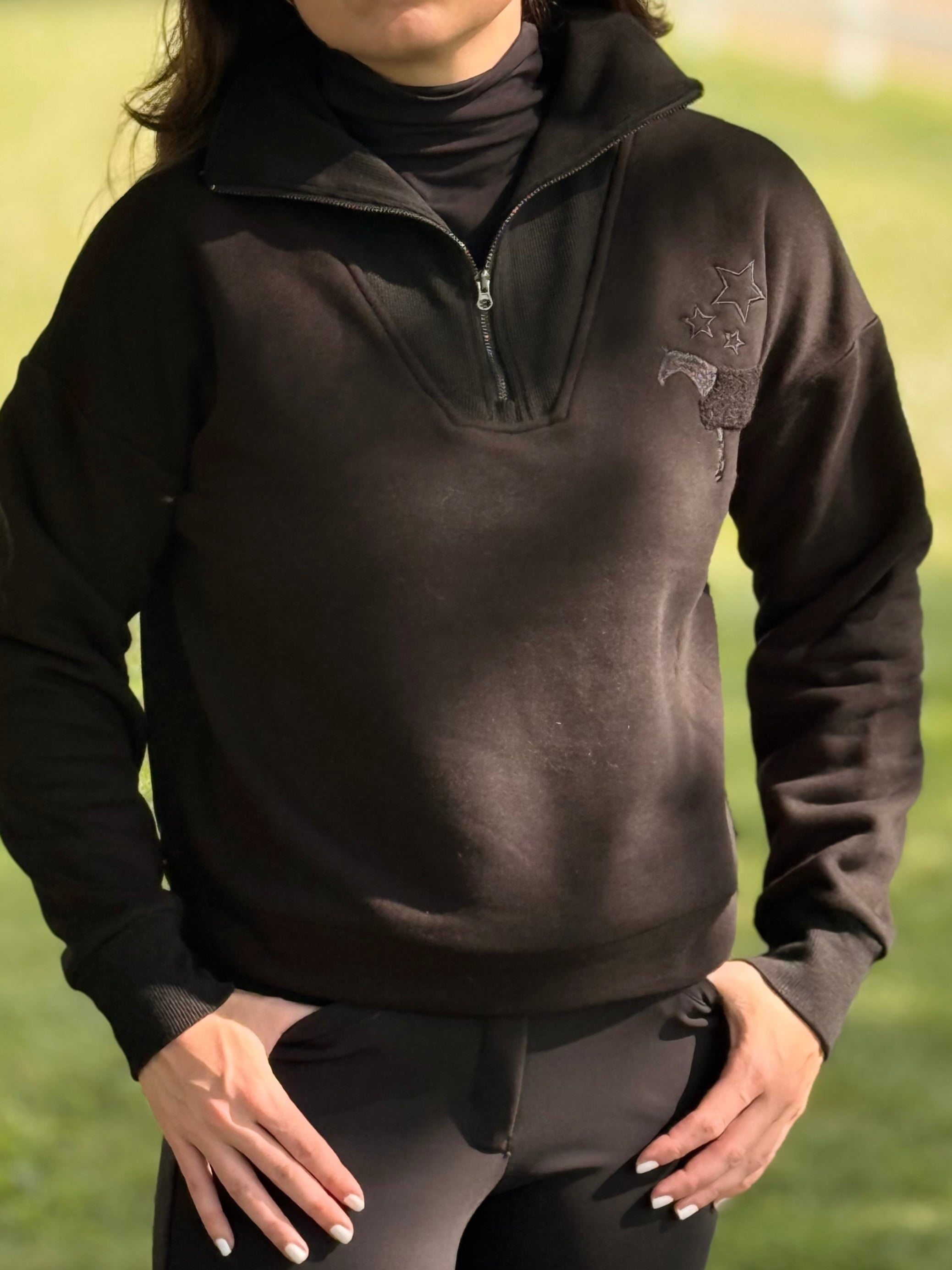 Hannah Childs Charlie Quarter Zip with Embroidery