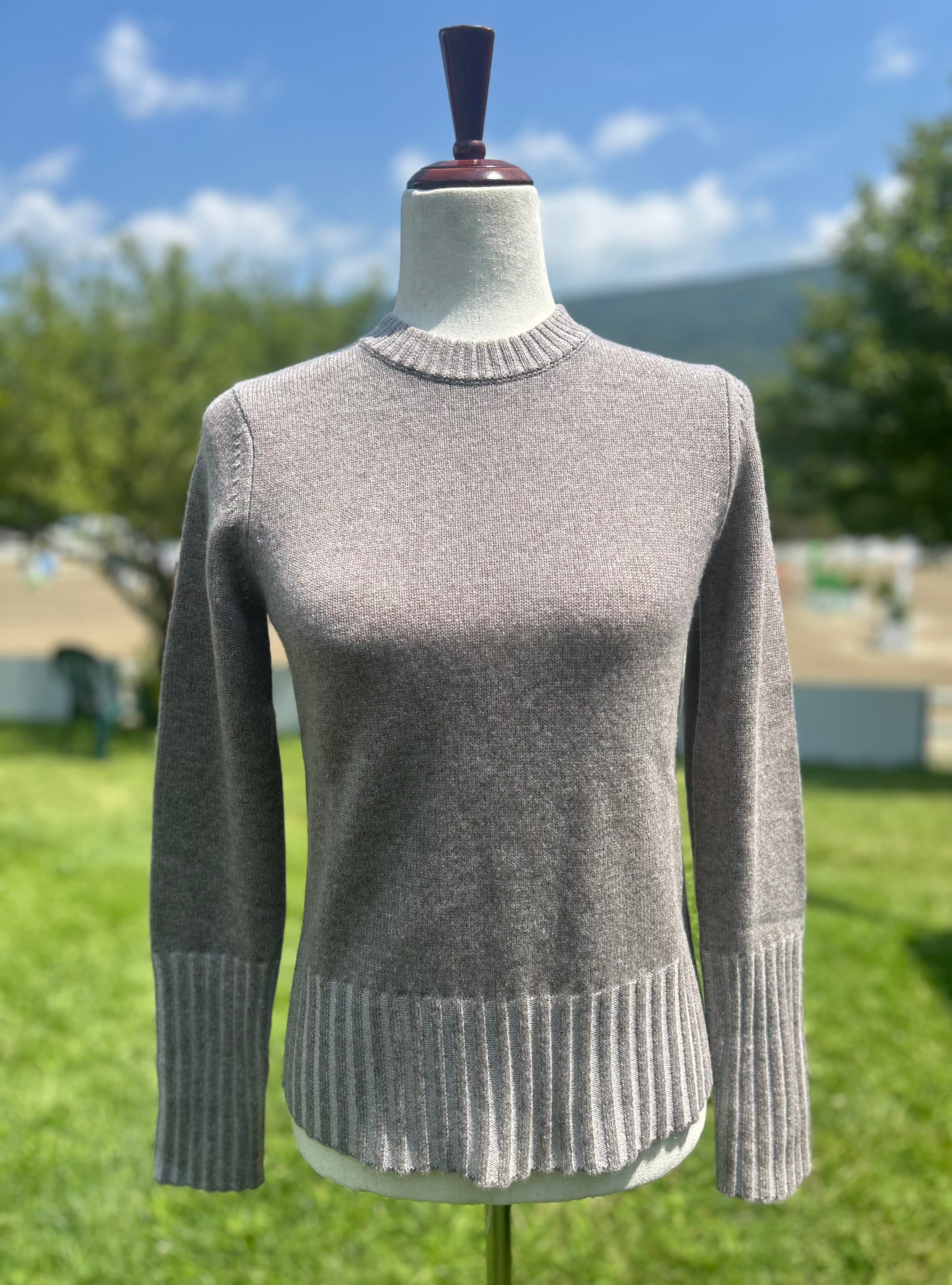 Kinross Cashmere Plaited High Rib Crew Neck Sweater