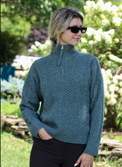 Alashan Merino Megan Cable 1/4 Zip Sweater