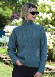 Alashan Merino Megan Cable 1/4 Zip Sweater