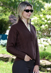 Alashan Merino Megan Cable 1/4 Zip Sweater