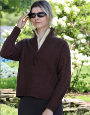 Alashan Merino Megan Cable 1/4 Zip Sweater