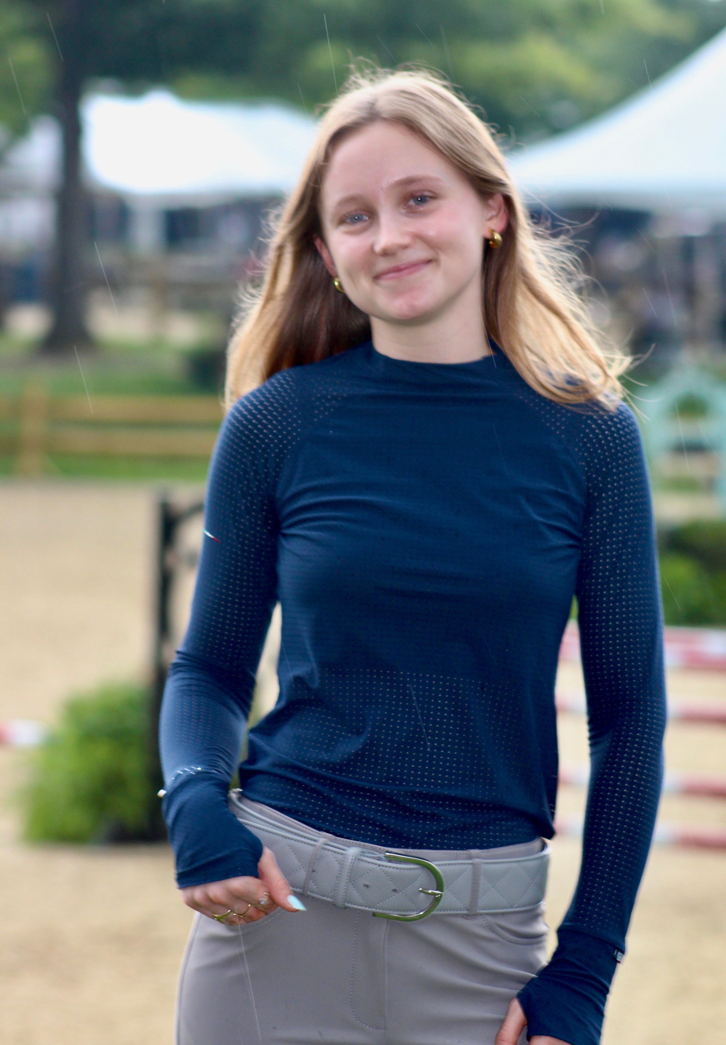 For Horses Willa Silky Air Perforated Mock Neck Shirt