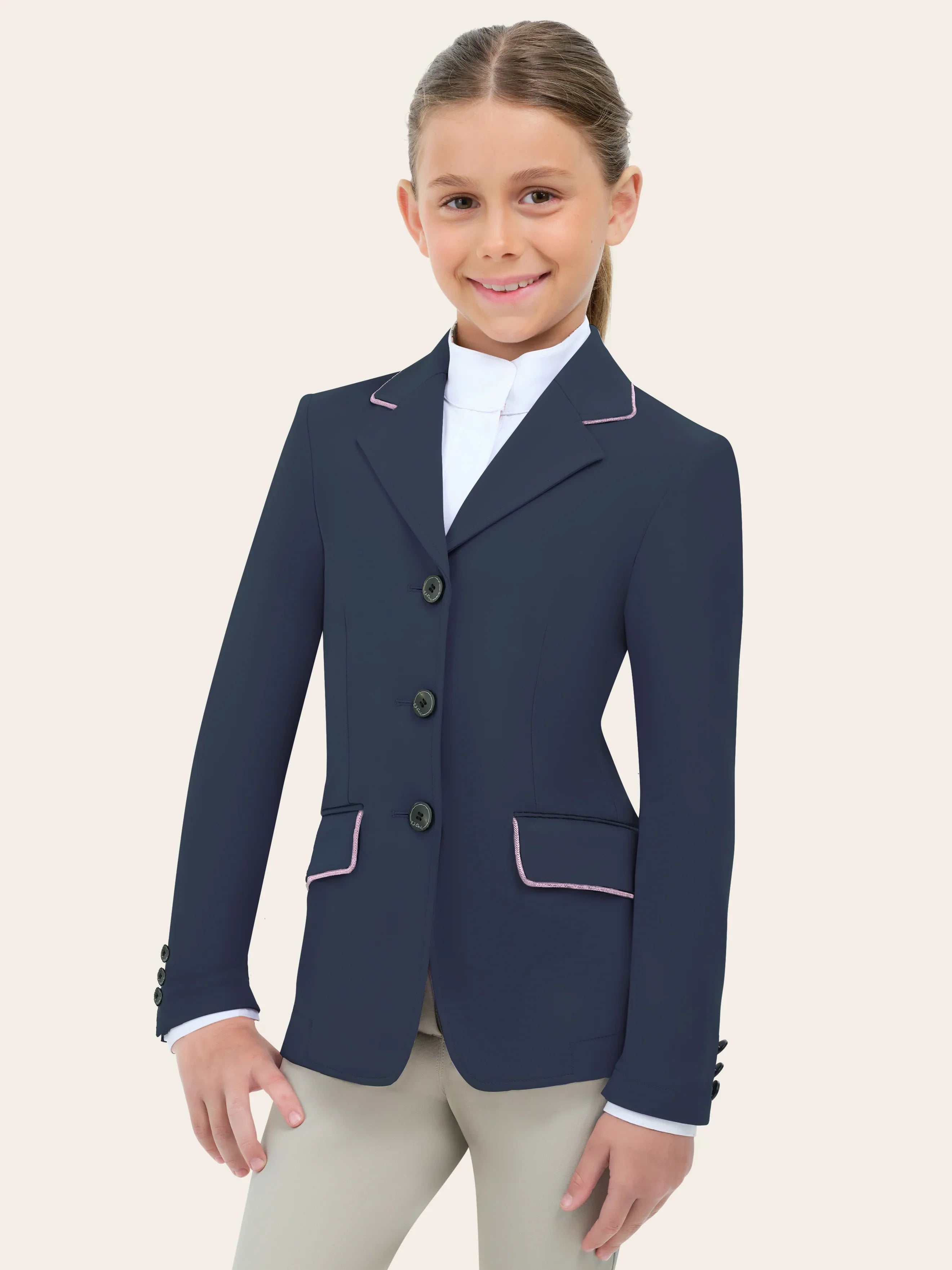 RJ Classics Girls Lightweight Show Coat: Shore with Cuffs