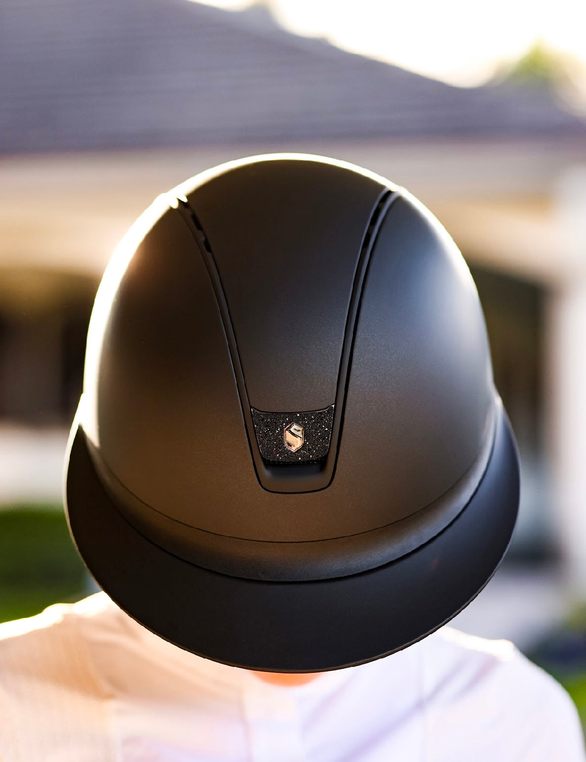 2.0 Miss Shield Dark Line With Crystal Fabric Blazon Samshield Helmet