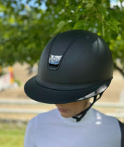 2.0  Miss Shield Shadowmatt With Matte Black Trim and 5 Crystals Samshield Helmet