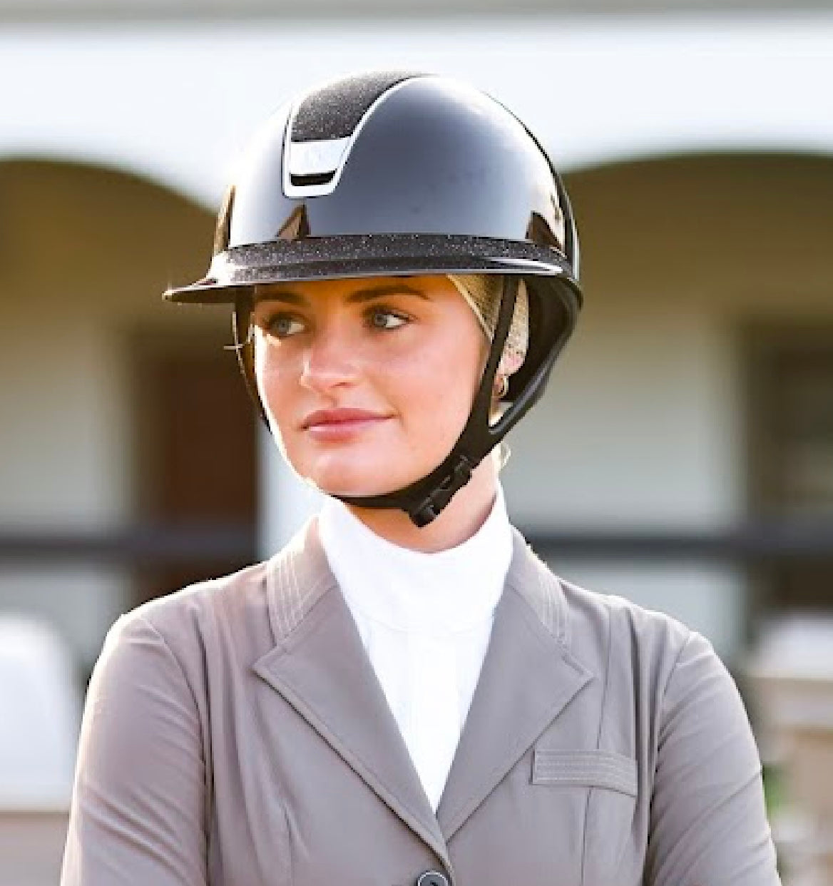 2.0 Miss Shield Glossy with Crystal Fabric Top and Band Samshield Helmet