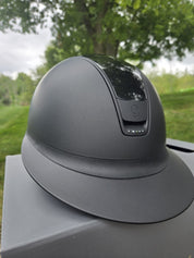 2.0 Miss Shield Shadowmatt With Glossy Top and 5 Crystals Samshield Helmet