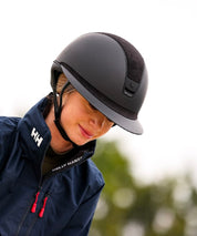 2.0 Miss Shield Shadowmatt with Alcantara Top and Band with 5 Crystals Samshield Helmet