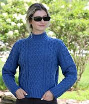 Alashan Merino Sonia Chunky Cable Mock Neck Sweater