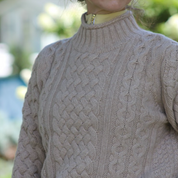 Alashan Merino Sonia Chunky Cable Mock Neck Sweater