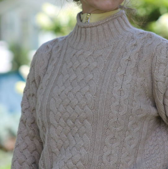 Alashan Merino Sonia Chunky Cable Mock Neck Sweater