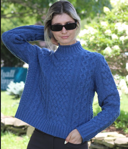 Alashan Merino Sonia Chunky Cable Mock Neck Sweater