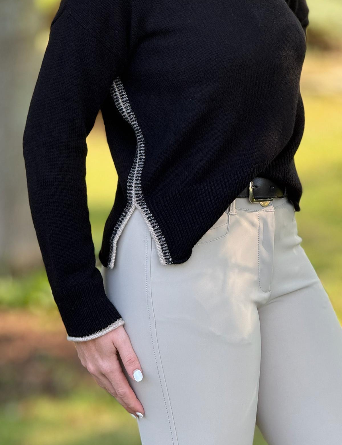 Alashan Kennedy Plaited Trim Cashmere Sweater