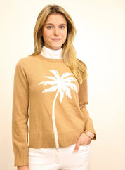 Alashan Cashmere Paradise Palm Tree Crew Sweater