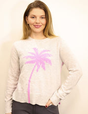 Alashan Cashmere Paradise Palm Tree Crew Sweater