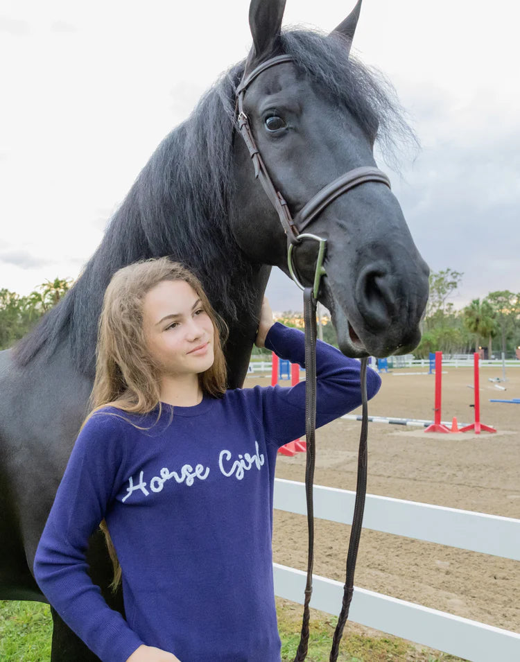 Kathryn Lily Equestrian Horse Girl Sweater