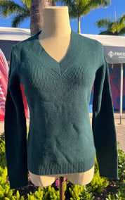 Kinross Cashmere Thermal Piped V-Neck Sweater