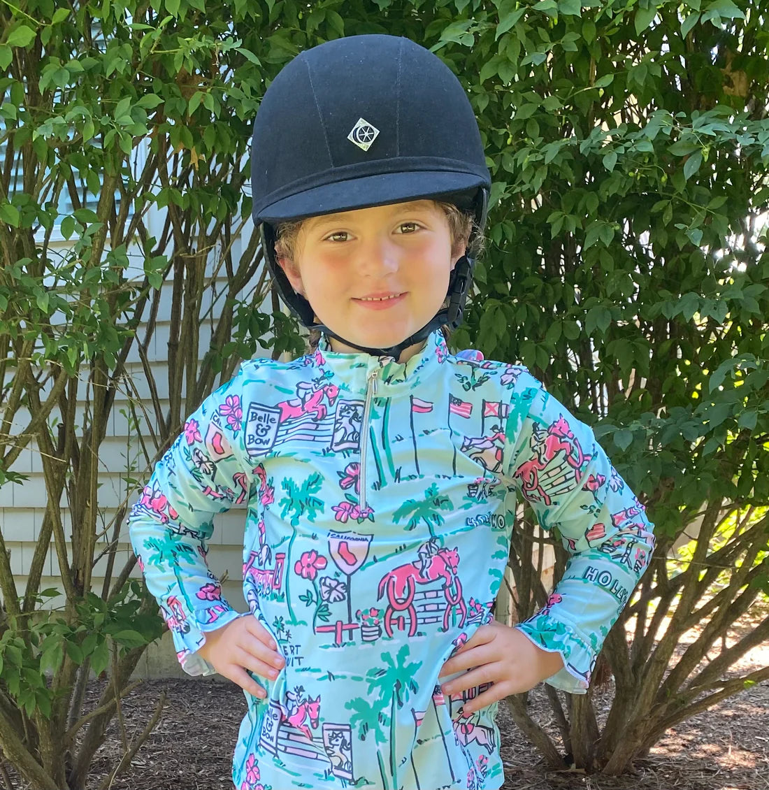 Belle and Bow Aqua sunshirt